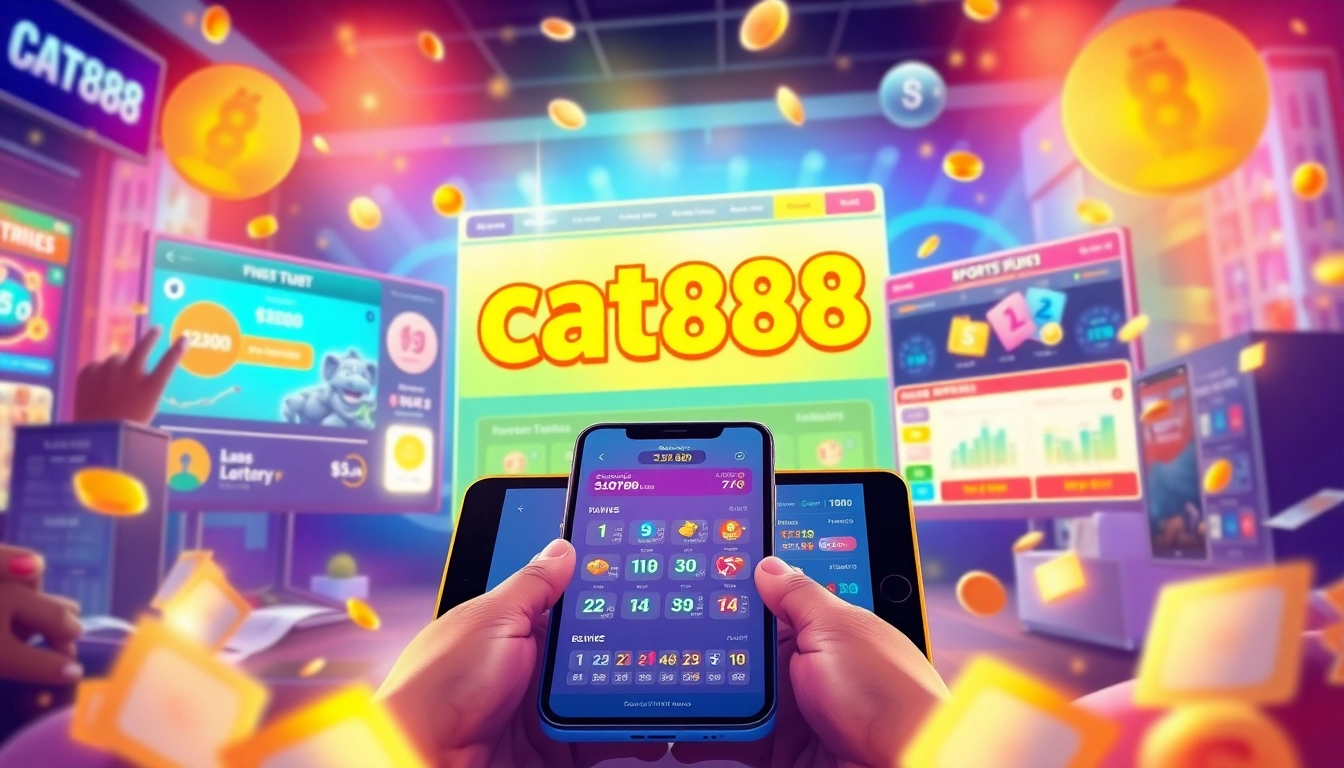 Experience the exciting world of cat888 online lottery with vibrant showcases of betting options and user engagement.