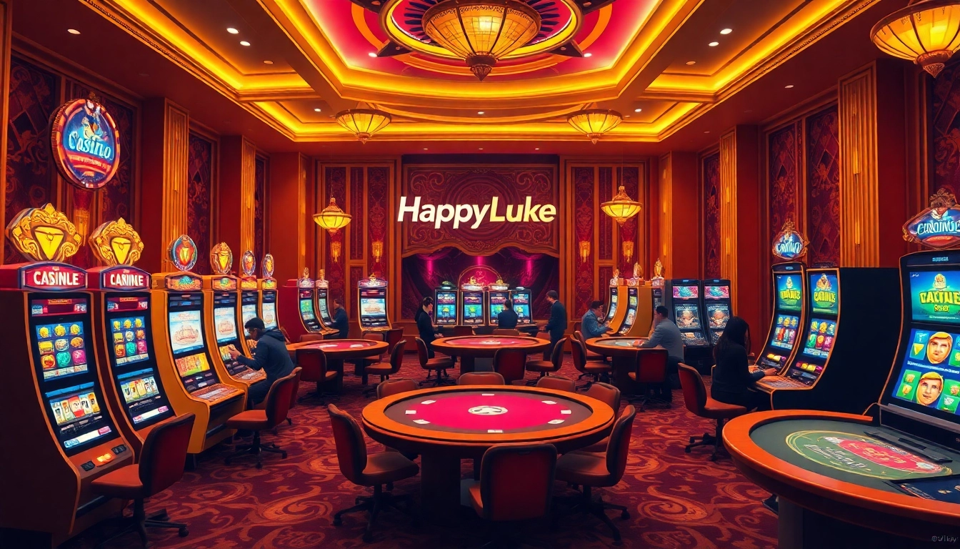 Joyful players enjoying luxurious games at happyluke online casino.