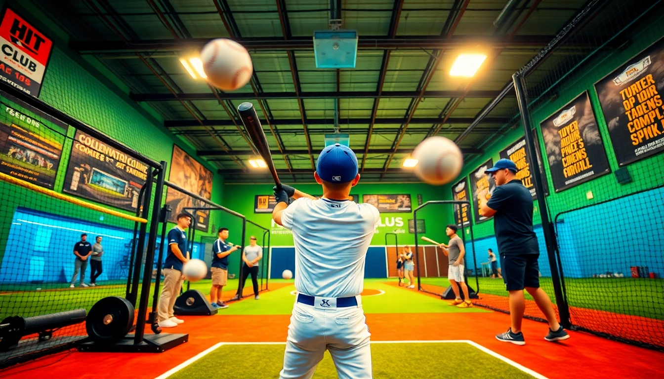 Young athletes practicing hitting at the Hit Club, showcasing dedicated training.