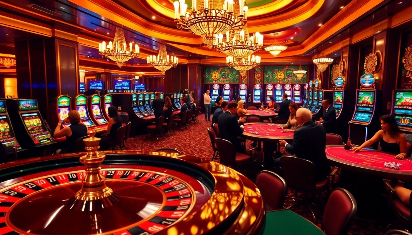 Players betting on F 168 at a luxurious casino roulette wheel, illuminated by golden chandeliers.