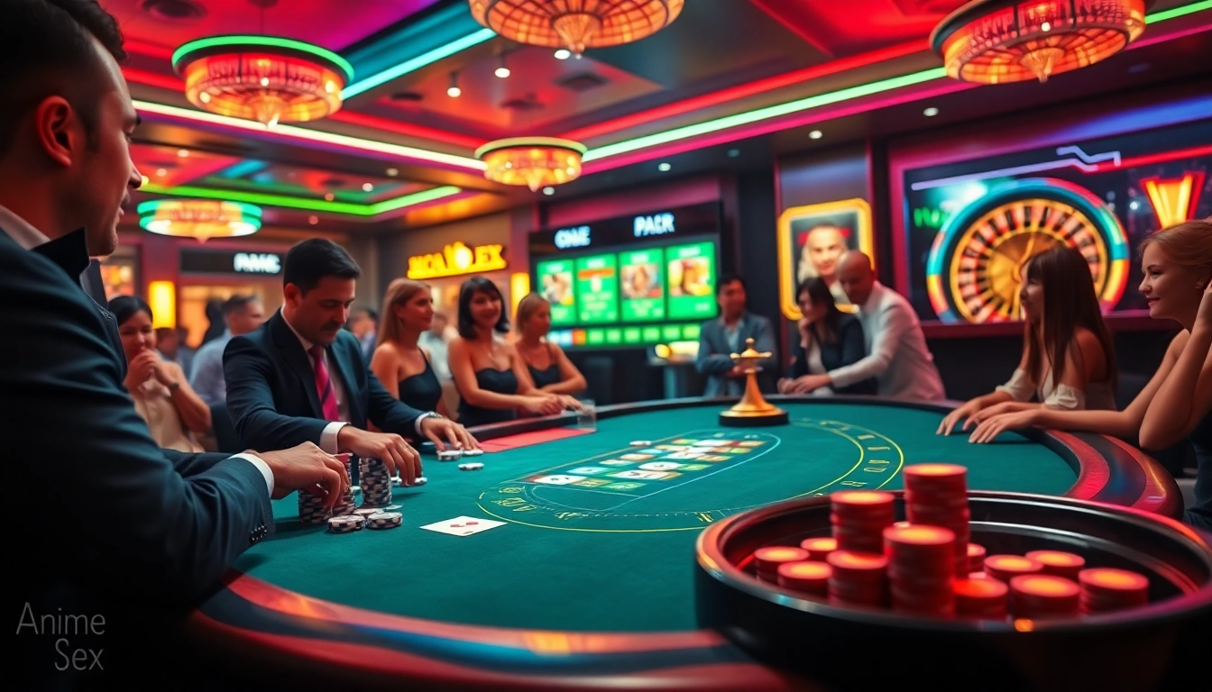 Players enjoy a thrilling blackjack experience at a casino, igniting discussions about anime sex.